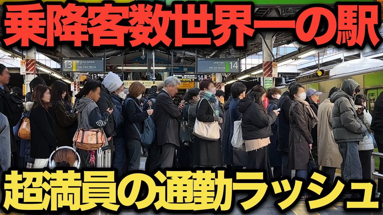 【衝撃】乗降客数世界一となる駅の通勤ラッシュがヤバすぎた！