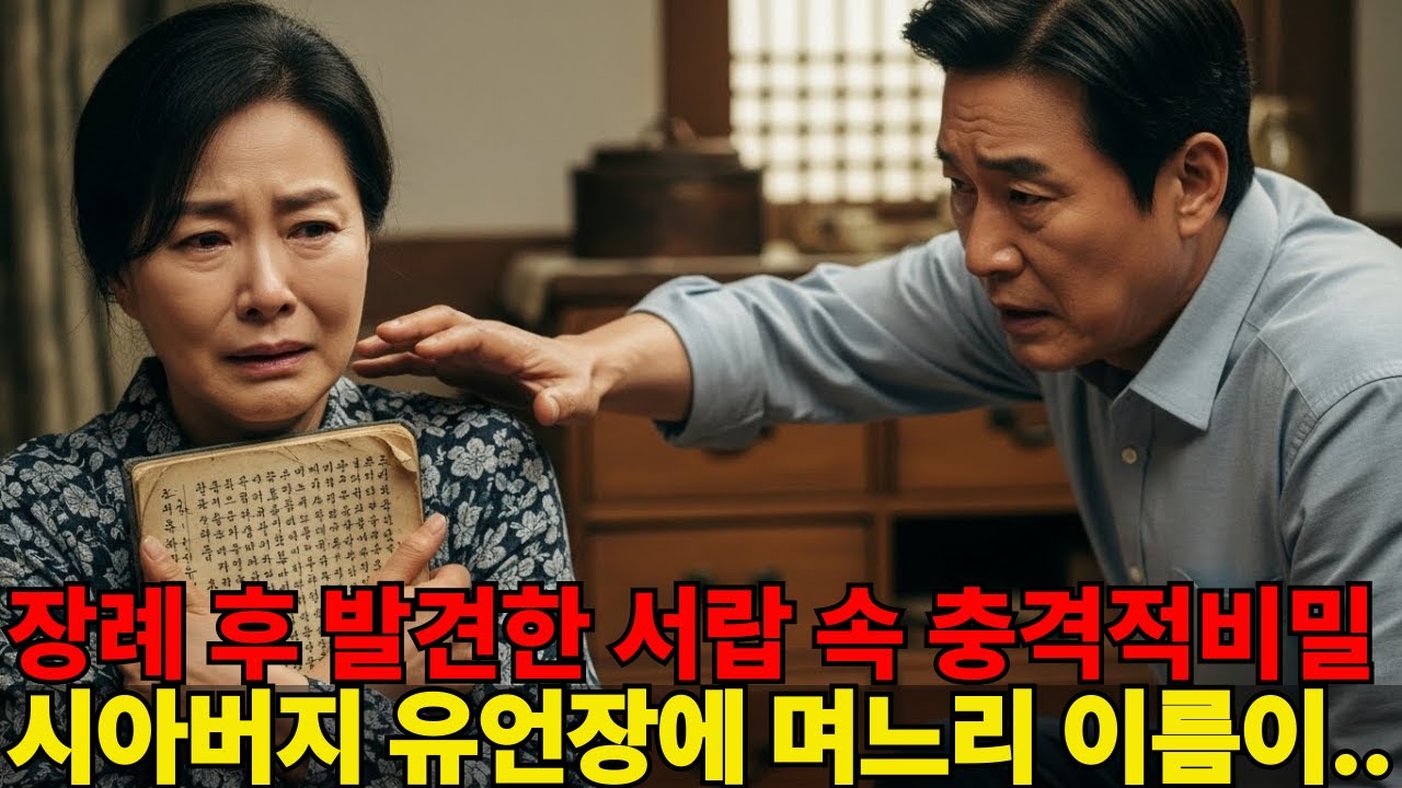 시아버지 유언장에 며느리 이름이..장례 후 발견한 서랍 속 충격적 비밀