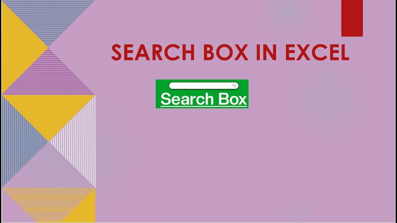Excel Dynamic Search Box Tutorial | Find Anything