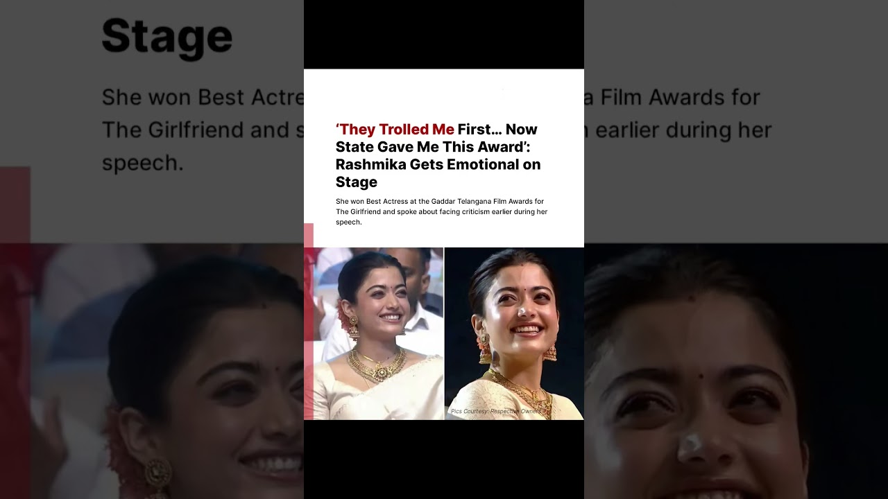 #shorts  #RashmikaMandanna #TheGirlfriend #Tollywood #Awards #viral #bollywood #controversyvideo