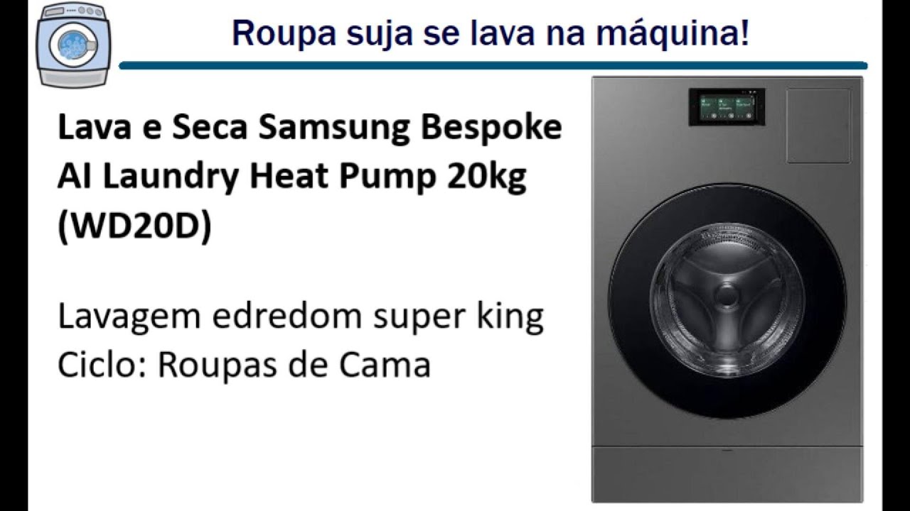 A Lava e Seca Samsung Bespoke AI Laundry 20kg lava edredom super king size?