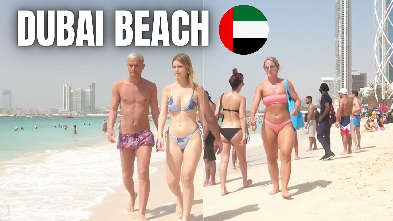 [4K] 🇦🇪BEACH WALK | DUBAI SUMMER 2022 | JUMEIRAH BEACH RESIDENCE | JBR BEACH IN DUBAI | UAE