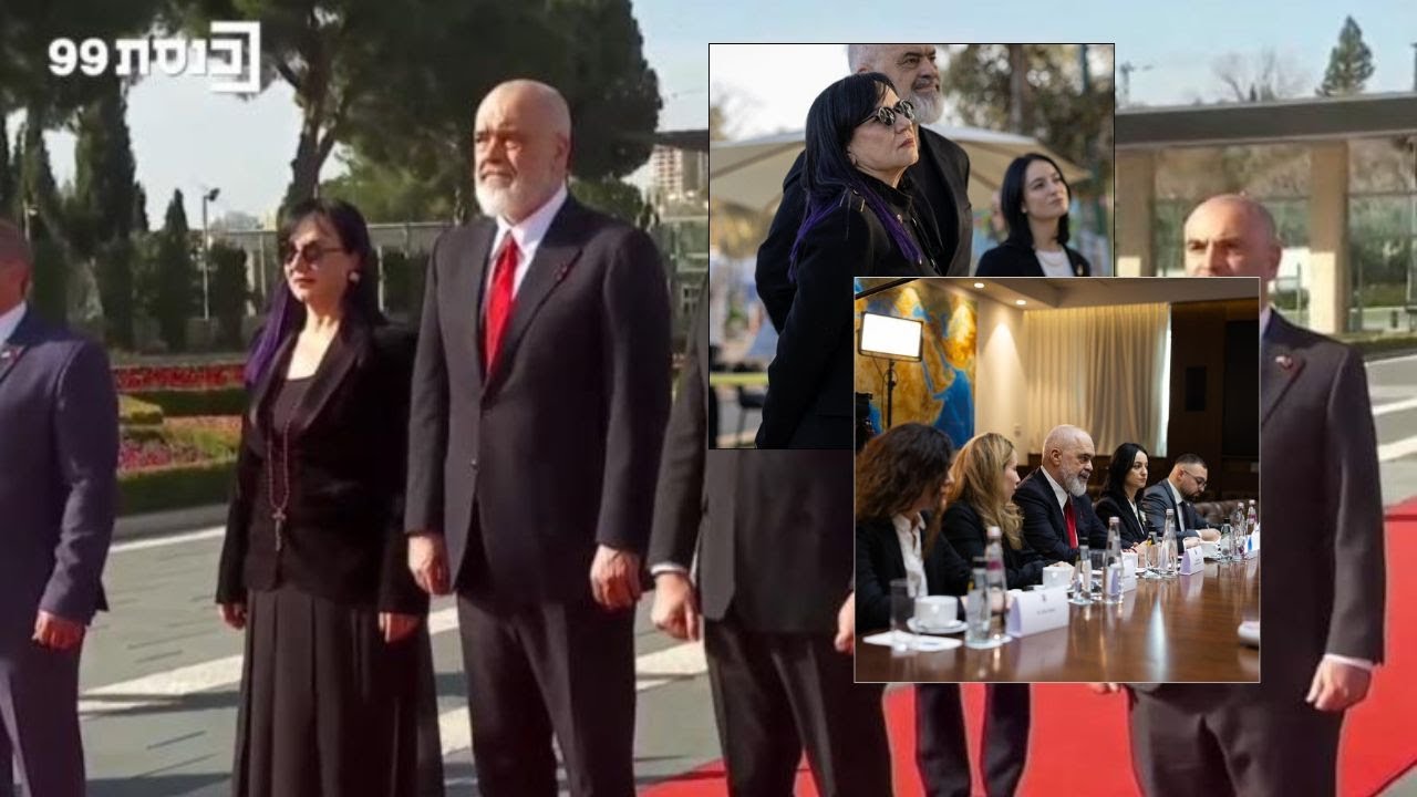 Live / Rama dhe bashkëshortja priten me ceremoni madhështore në Izrael, Rama shkruan mesazhin…