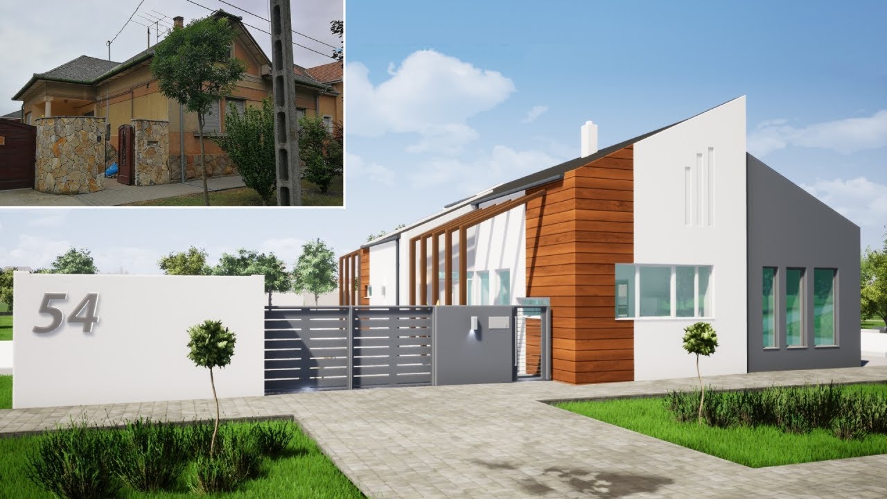 Régi családi ház teljes átalakítása, 3D kültéri látványvideó