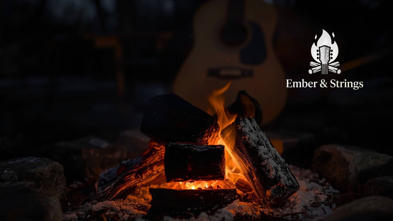 A Cozy Winter Cabin Night with Acoustic Guitar