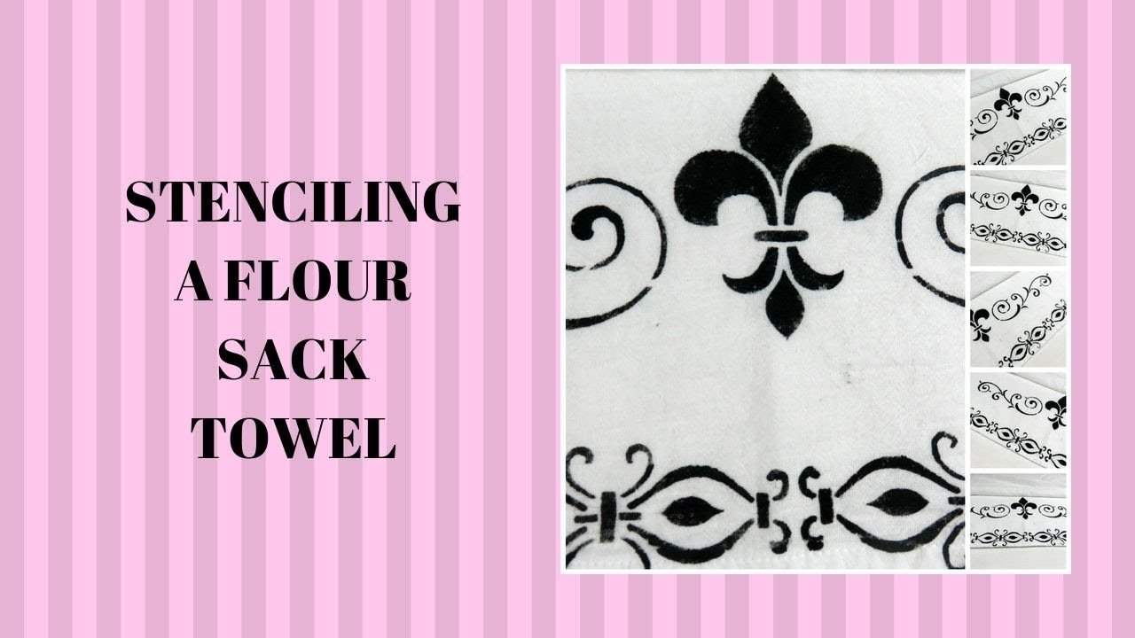 STENCILING A FLOUR SACK TOWEL | Painting Tutorial | Easy Painting | Aressa1 | 2019