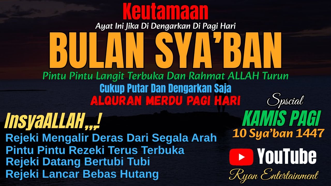 Dzikir Kamis Pagi Bulan Sya’ban Buka Pintu Langit | Rahmat Allah Turun, Rezeki Datang Bertubi-tubi