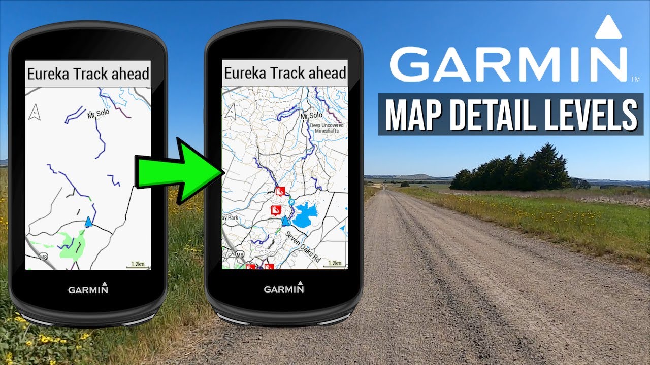 Объяснение вариантов уровня детализации карты велосипедного GPS-навигатора Garmin EDGE