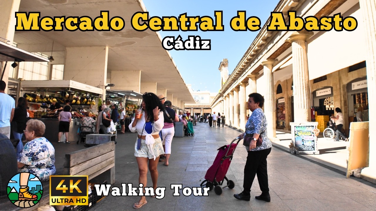 Mercado Central de Abasto Cádiz  | Walking Tour 4K 🚶‍♂️🌍