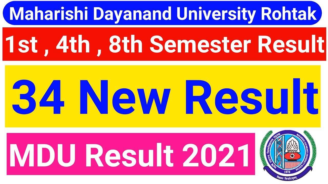 Mdu 34 New Result 2021 || Mdu Latest Result || Mdu Result 2021 | Mdu 1st , 4th , 8th Semester Result