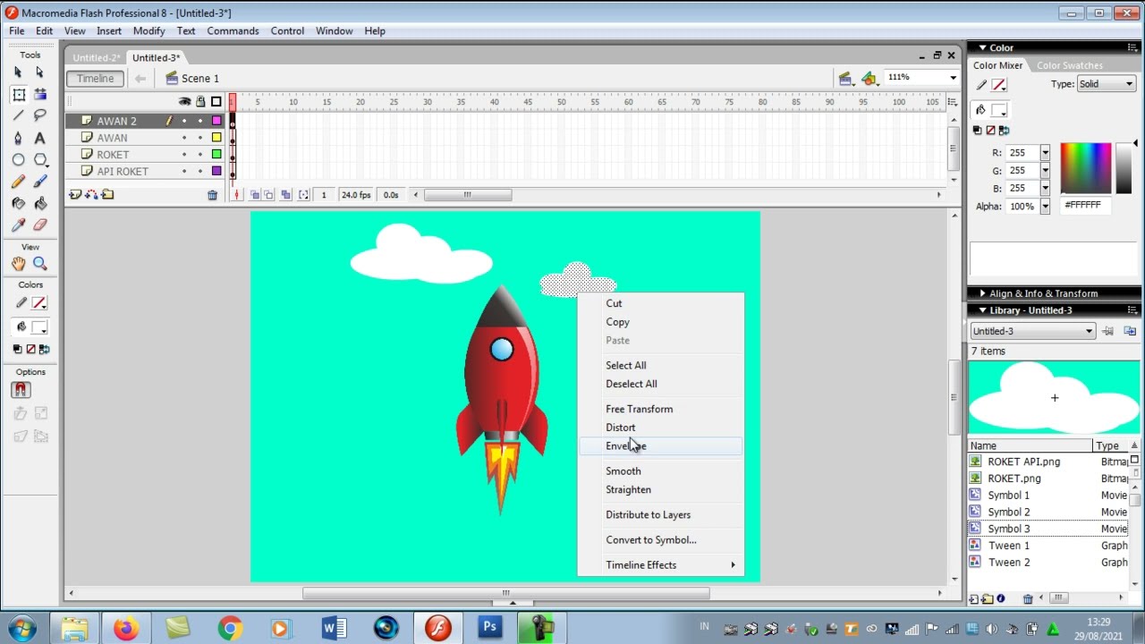 Tutorial Animasi ROKET TERBANG Menggunakan Macromedia Flash 8