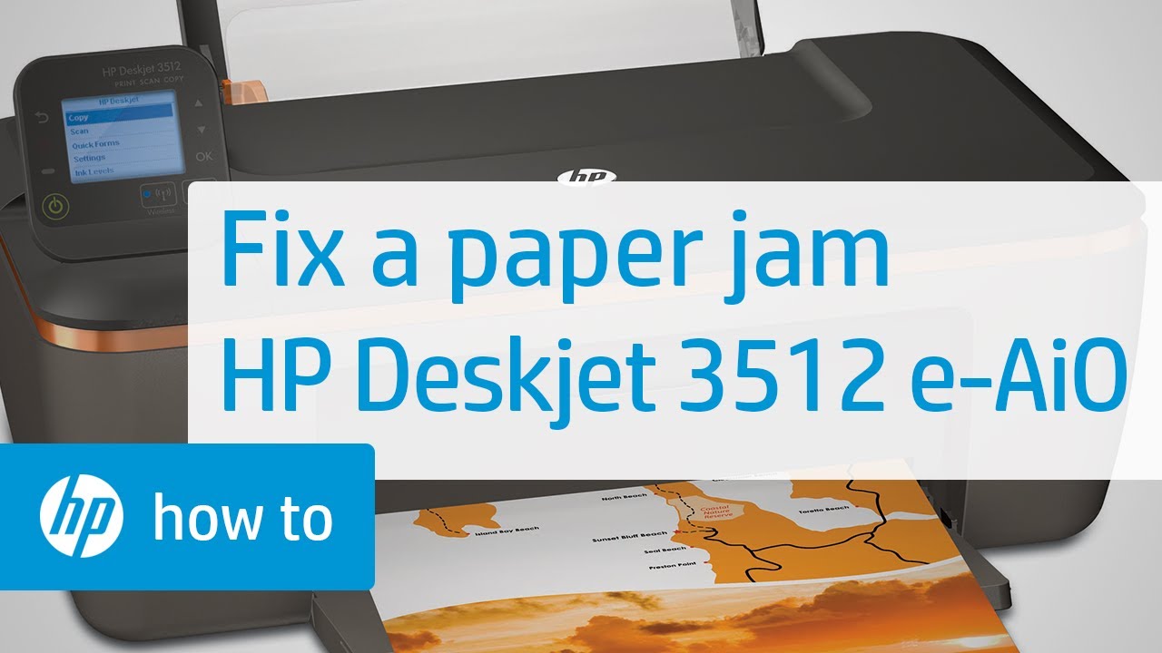 Fixing a Paper Jam | HP Deskjet 3512 e-All-in-One Printer | HP