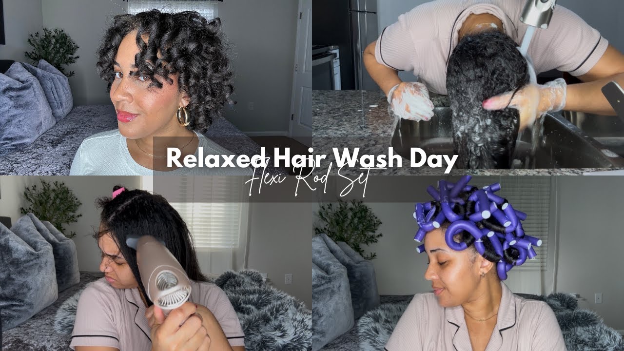 How to Get Perfect Flexi Rod Set - Relaxed Hair Washday, Start to Finish 💕