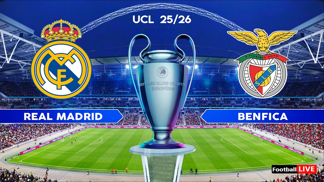 REAL MADRID vs BENFICA - UEFA Champions League 2026 | Full Match All Goals | Simulation PES