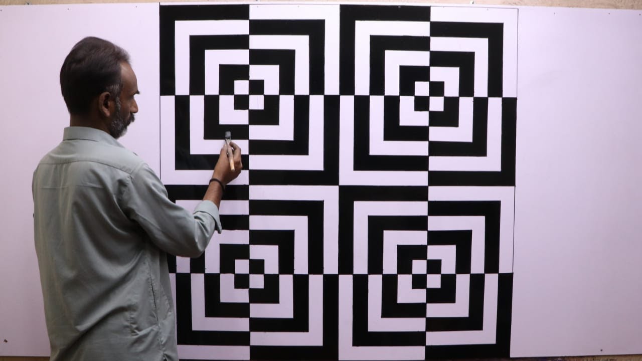 optical illusion 3d wall painting | interior design ideas