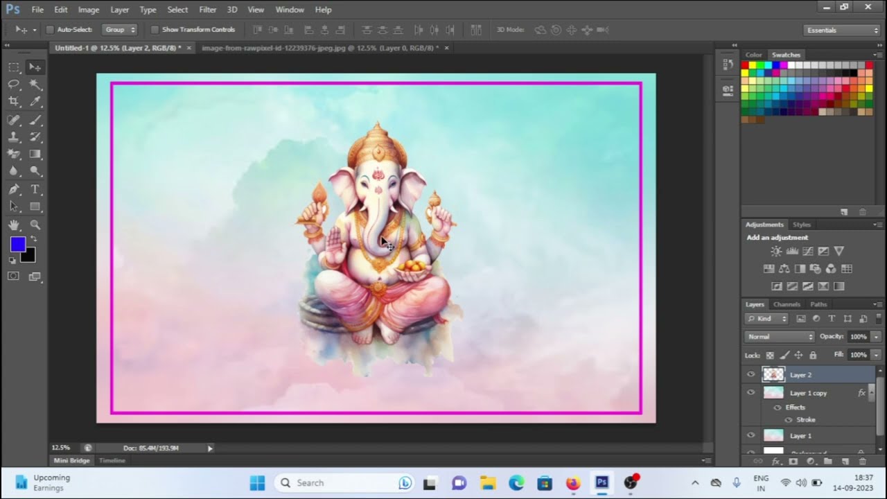 Ganpati Mandal Banner Design 2023,photoshop me psd, Banner kaise banaye photoshop me,Ganpati Bappa