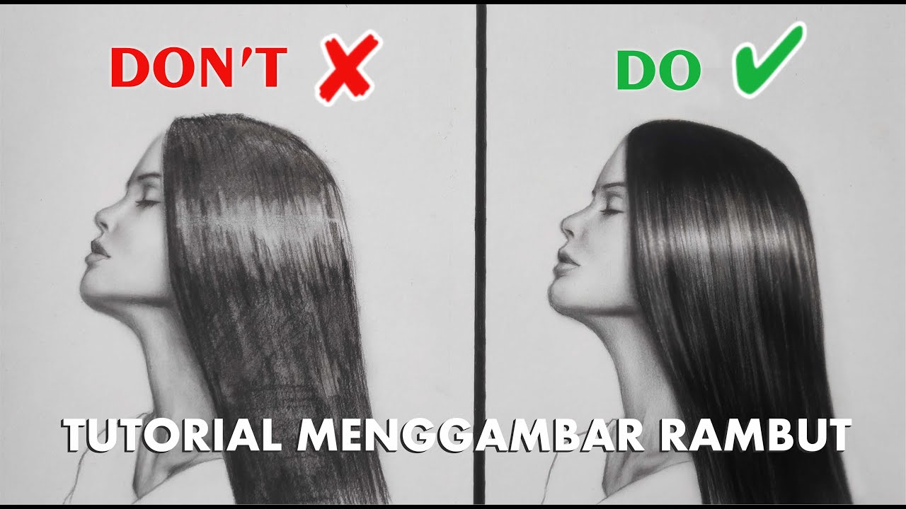 CARA MENGGAMBAR RAMBUT DENGAN MUDAH