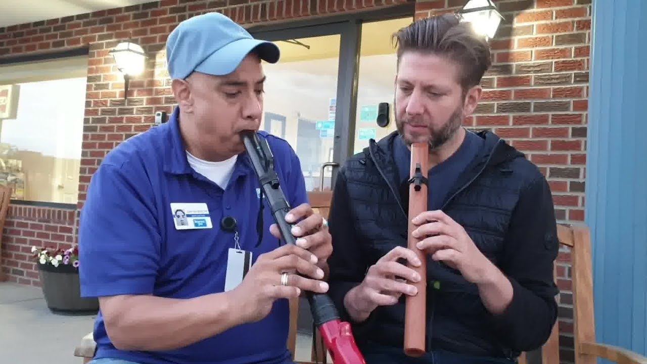 Native American Flute Lesson w/ Manager of Rodeway Inn at Hardin, Montana
