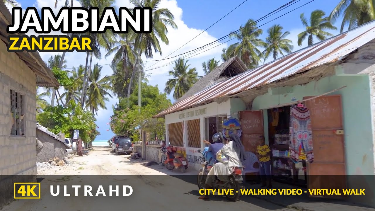 4K Пешеходная экскурсия Jambiani Village Beach, Занзибар 2021