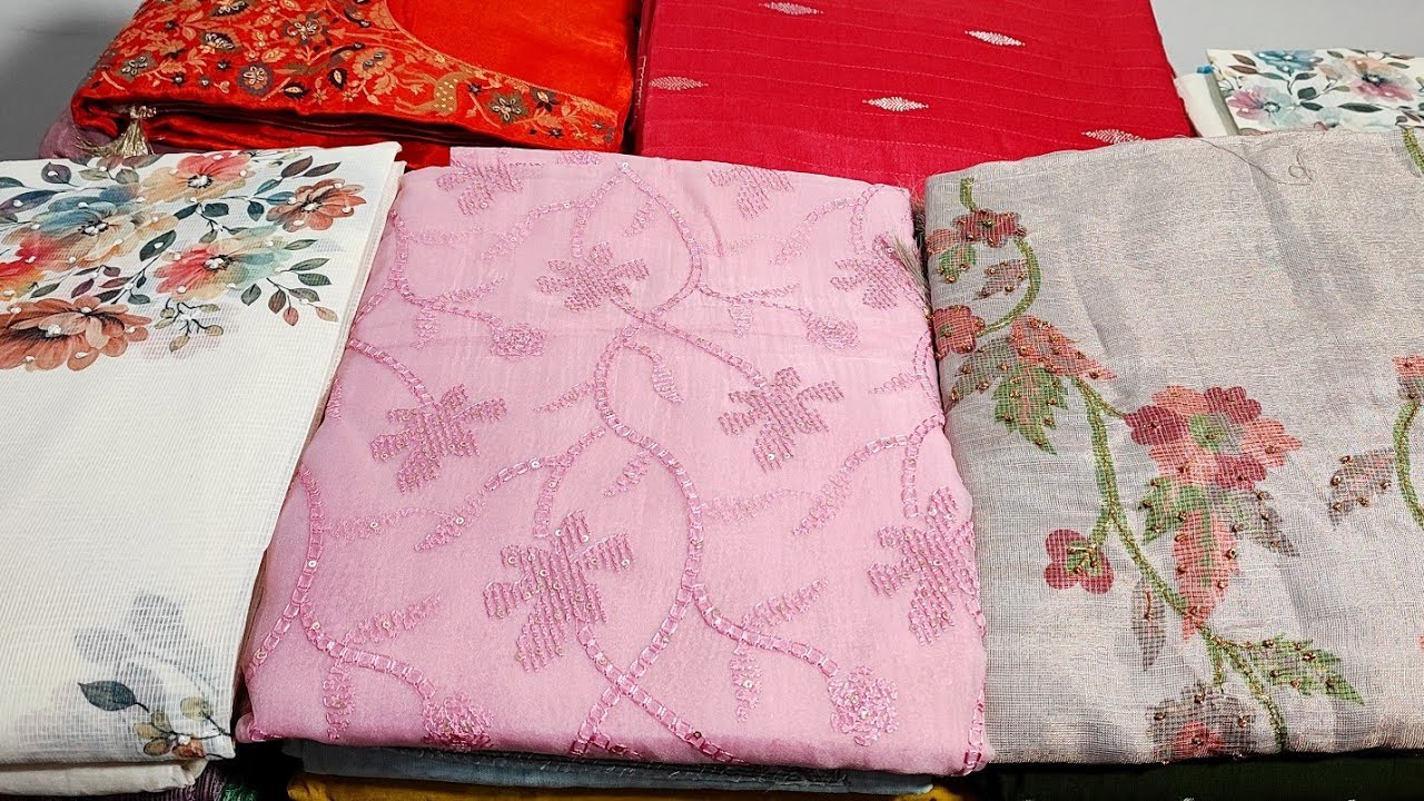 PURE MODAL MUSLIN SILK DESIGNER SET|PREMIUM TISSUE LINEN SET|SEMIMODALSILK WITH ANTIQUE THREADWORK