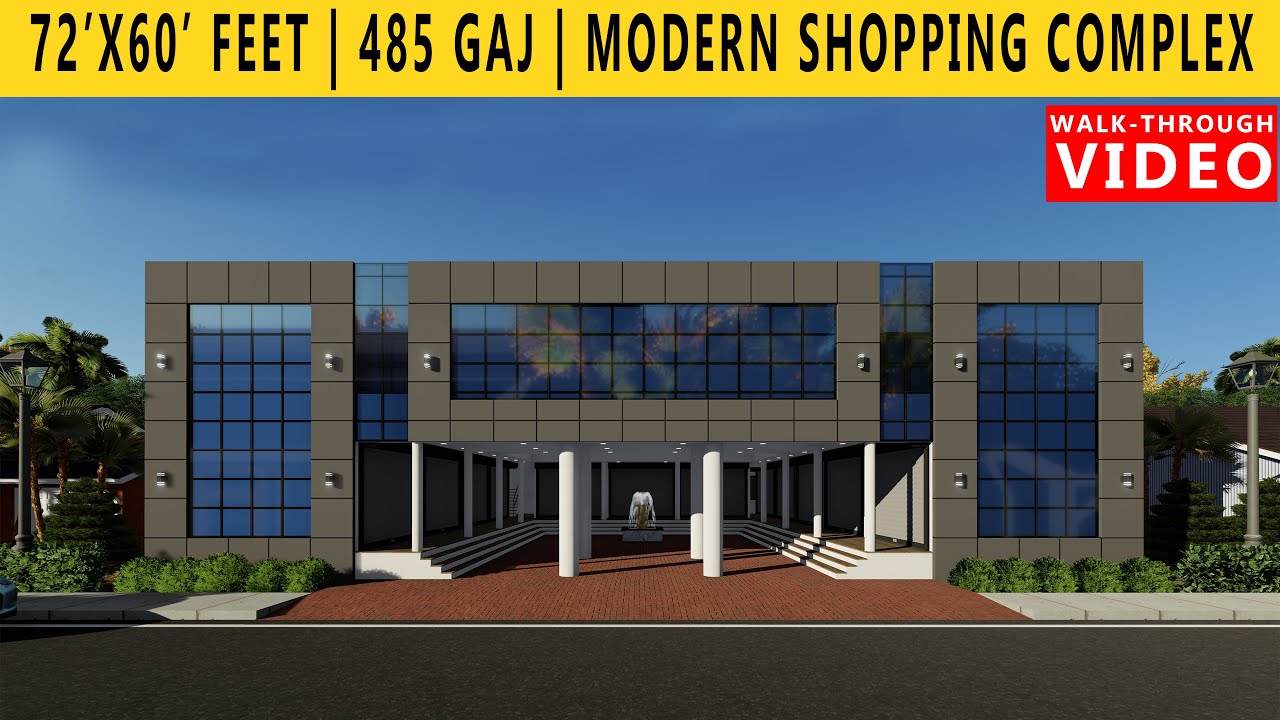 72'x60' FEET SHOPPING COMPLEX PLAN | SHOP DESIGN  | 485 GAJ | SOUTH FACING | RETAIL DESIGN