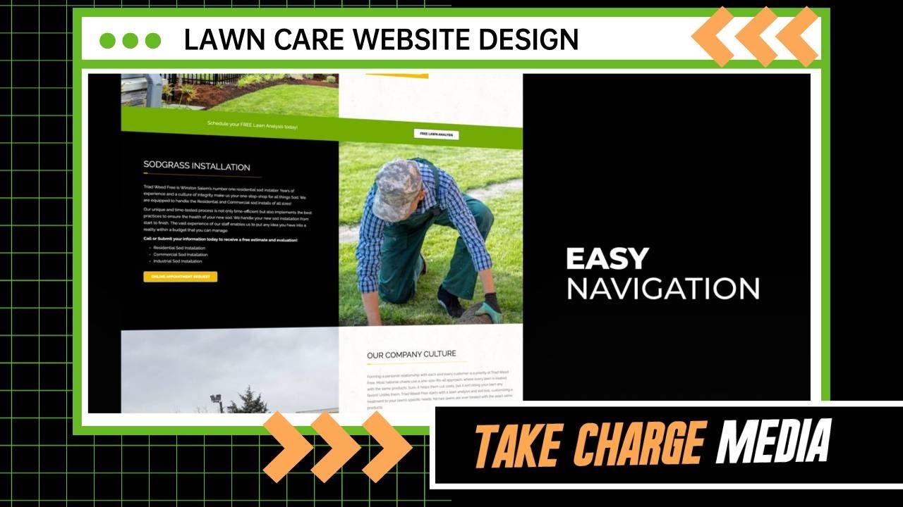 Lawn Care Website Design Marketing [TAKE CHARGE MEDIA] Let us design your Landscaping Website!
