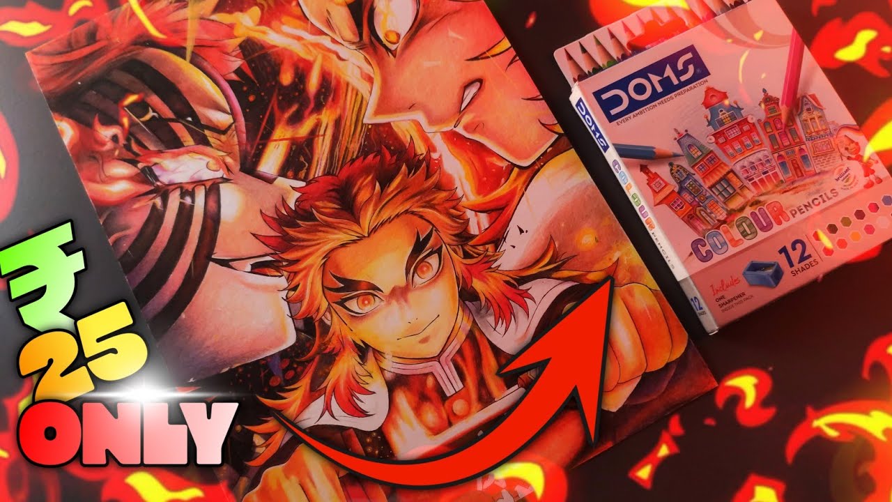 No Expensive Tools, Just Passion 🔥 | Rengoku vs Akaza Cheap Pencil Drawing