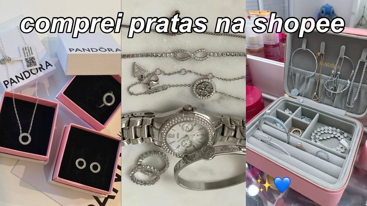 COMPREI PRATA 925 na SHOPEE | Colar ponto de luz, anéis pandora, brincos