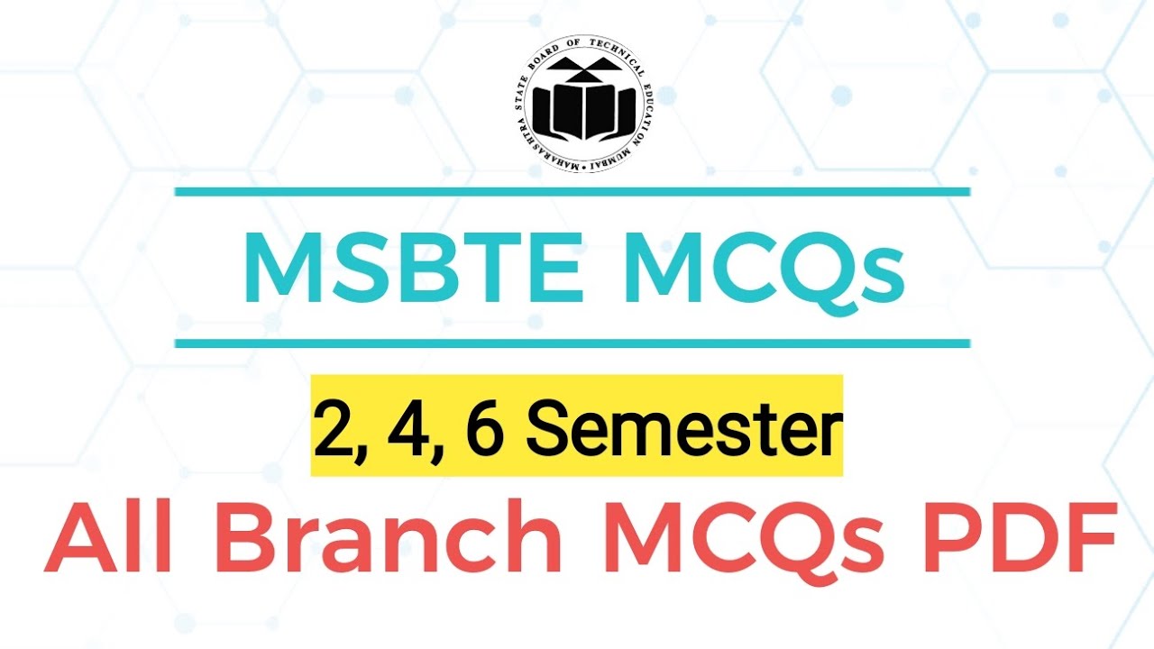 MSBTE All Branch MCQs with Answer PDF | Download PDF Easily | MSBTE I Scheme 2, 4, 6 Semester MCQs