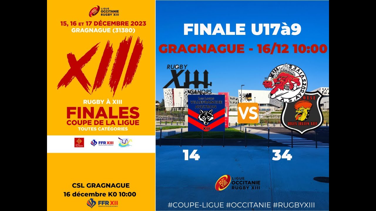 U17à9 -Cahors Lot XIII - Villefranche de Rouergue / AS Ayguesvives - Toulouse Jules Julien