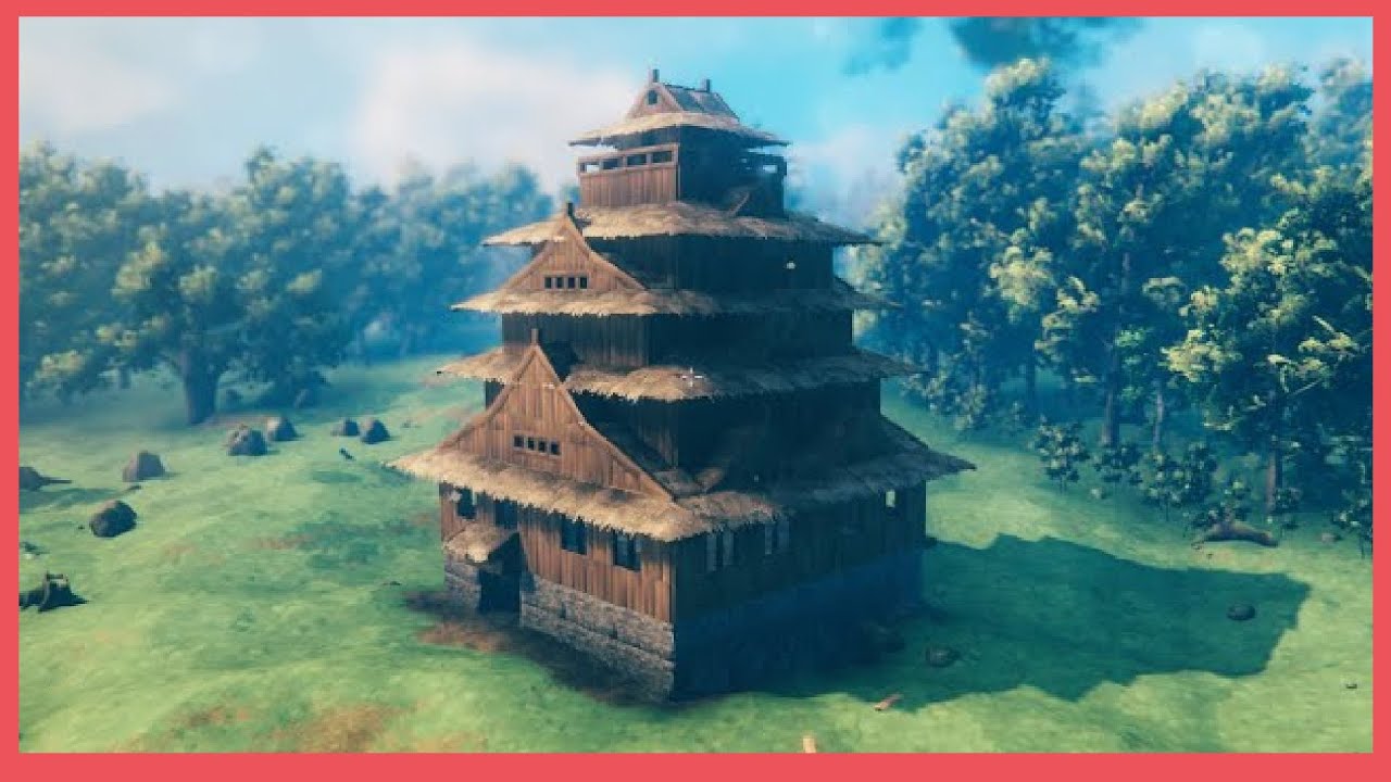 Valheim Building a japanese castle (大阪城) (Osaka Castle)