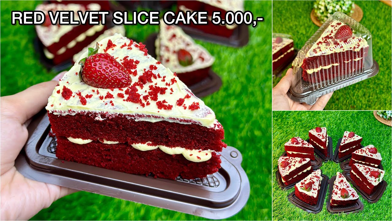 RED VELVET SLICE CAKE 2 TELUR‼️Saya jual 5.000,- per mika semua pada suka