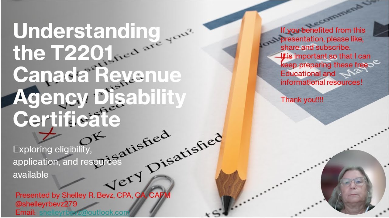 Canadian Disability Tax Credit T2201