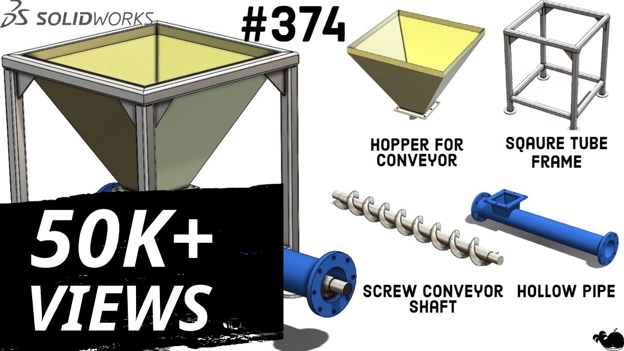 Step-by-Step Tutorial: Designing a Feeding Hopper Conveyor in SolidWorks  #374 #designwithajay #cad