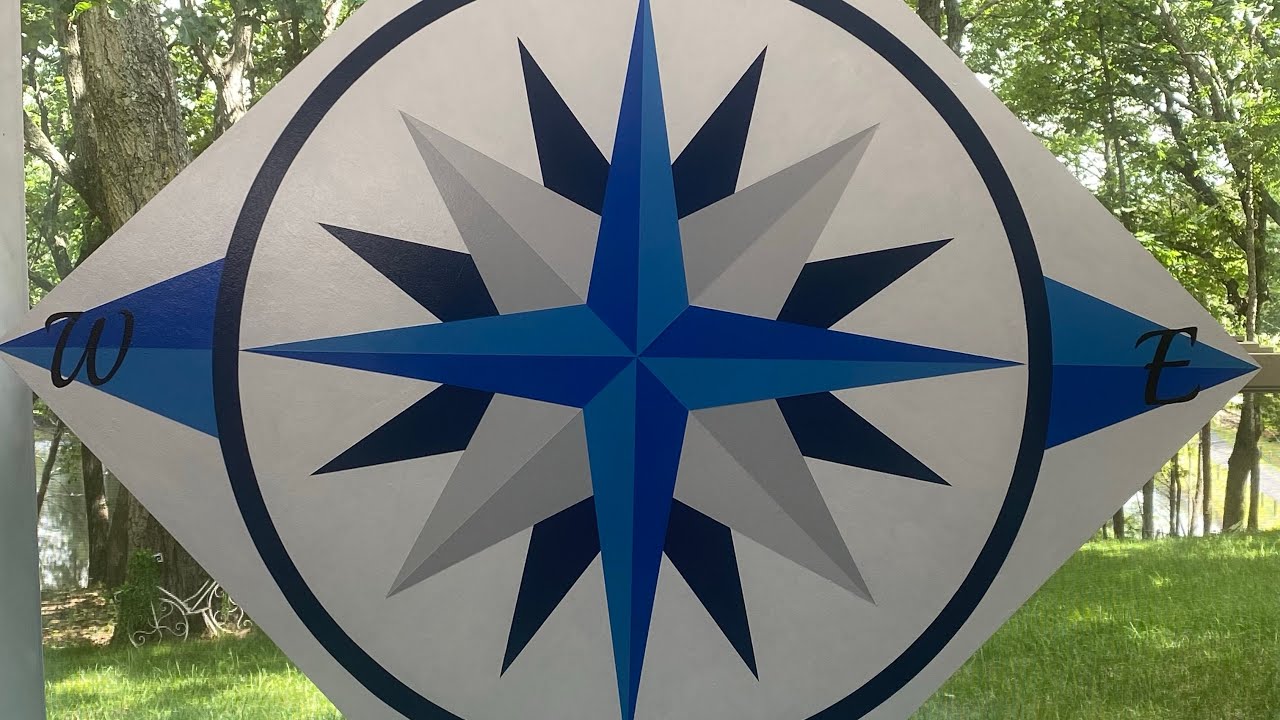 Barn Quilt Mariner's Compass   FREE Pattern and Tutorial #Beautiful Blues Video #99