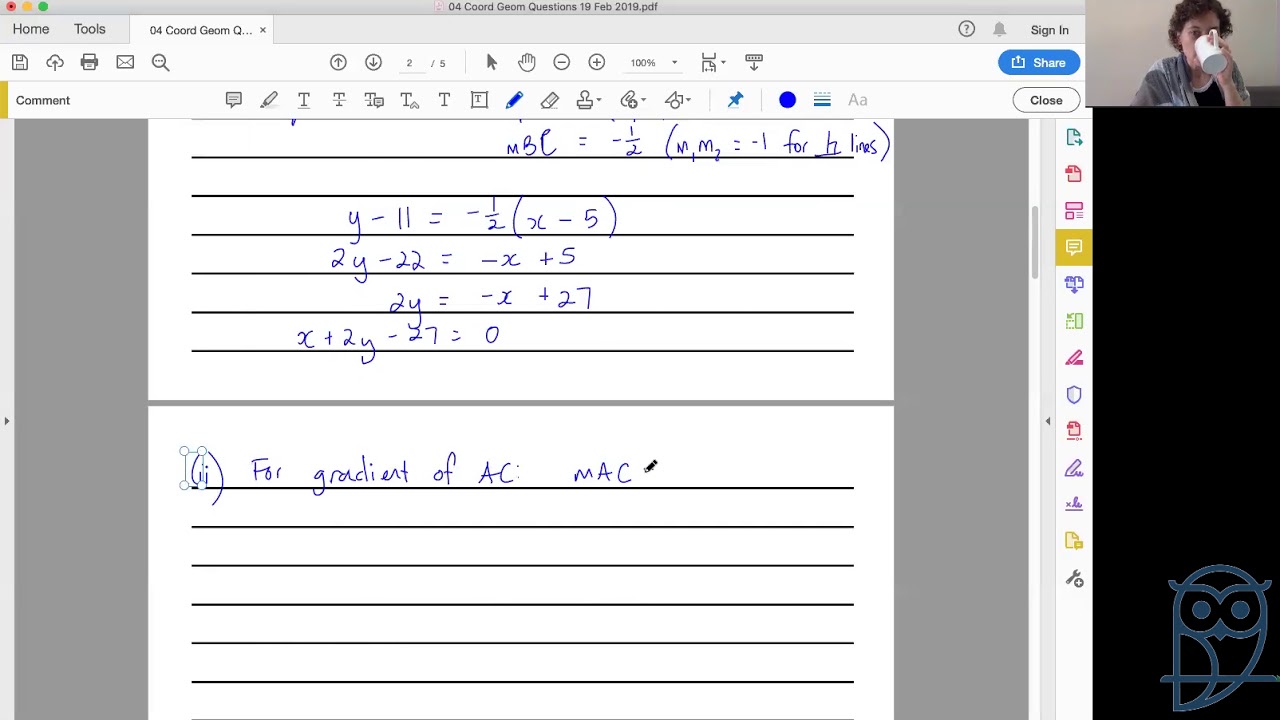 Live Lesson: AS Pure Mathematics P1 - Coordinate Geometry Past Paper Questions