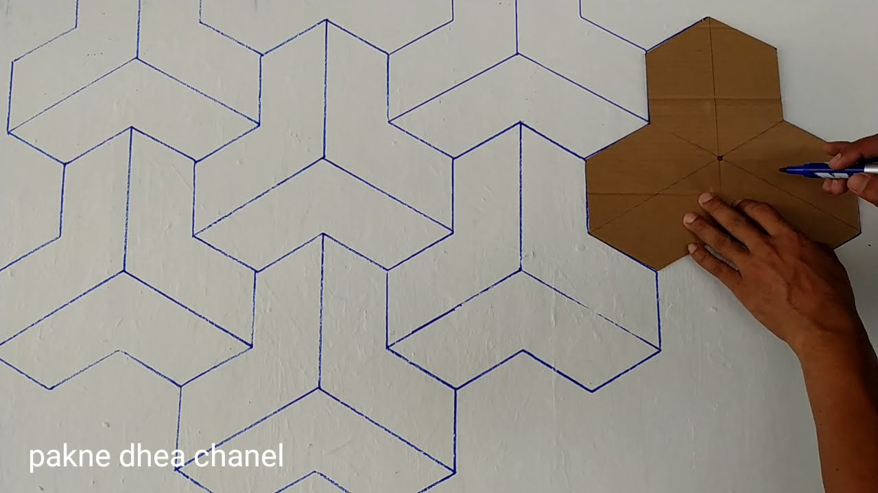 3D WALL PAINTING SIMPLE 3D WALL DESIGN || EADY WALL INTERIOR DESIGN || TUTORIAL CAT TEMBOK BERMOTIF