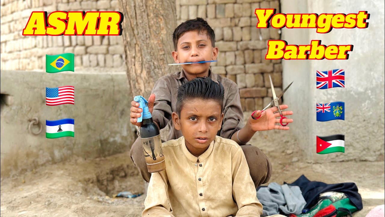 ASMR Fast and aggressive haircut 💇 by young barber in the world