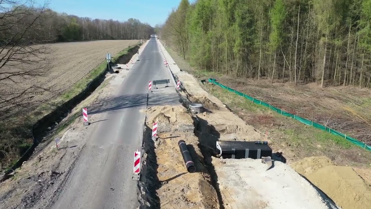 DW921 Pilchowice – przelot dronem – kwiecień 2025