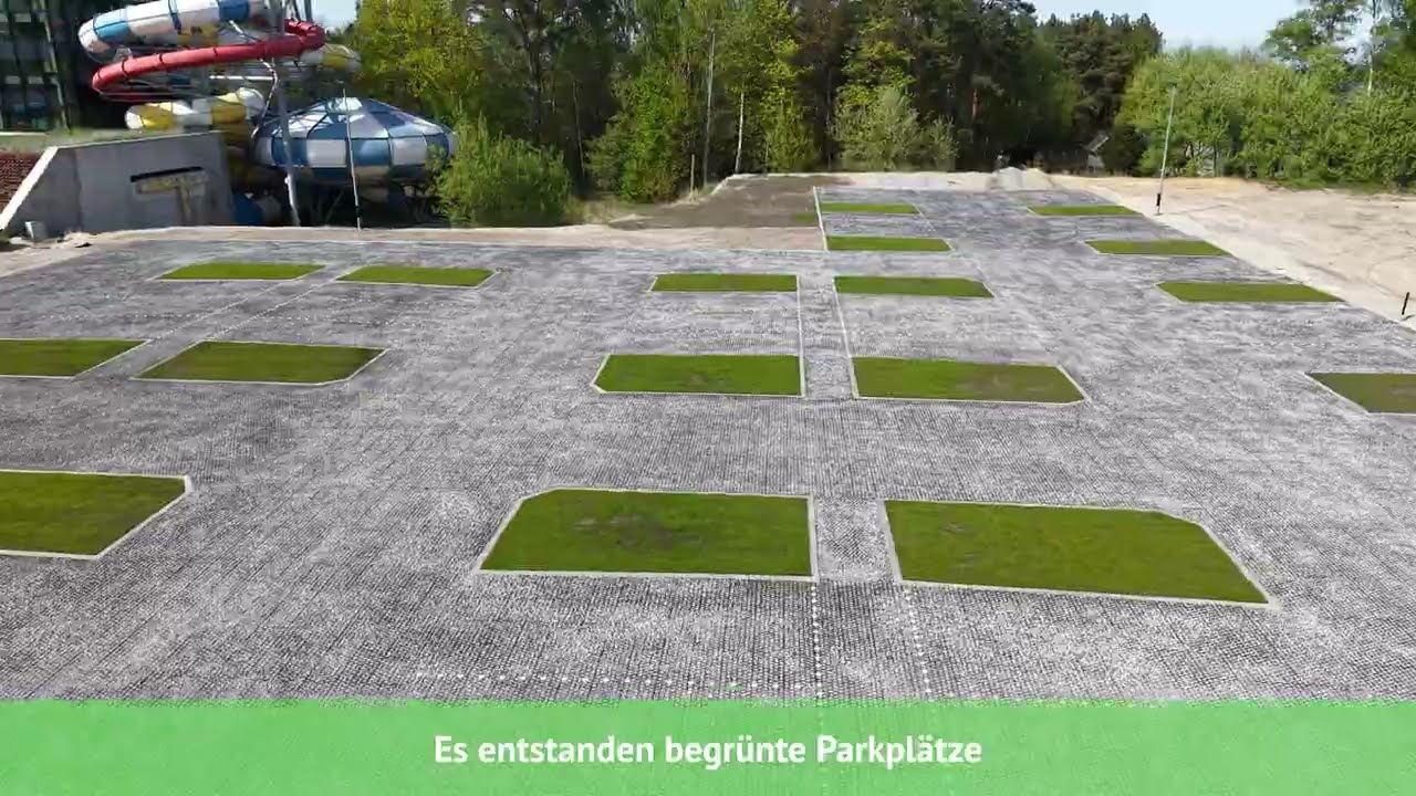 Ökologischer Parkplatz mit geoSYSTEM S5 max am Baltic Park-Komplex, Świnoujście