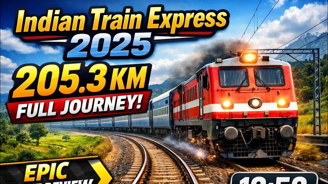 Indian Train Express 2025 🚆 205.3 KM Route Review | Realistic Train Gameplay 12:52