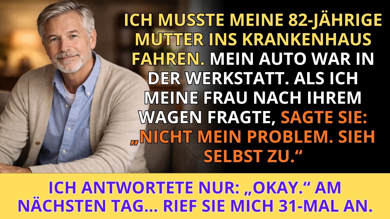 Meine Frau weigerte sich, meiner 82-jährigen Mutter zu helfen — „Kümmer dich selbst darum“, sagte...