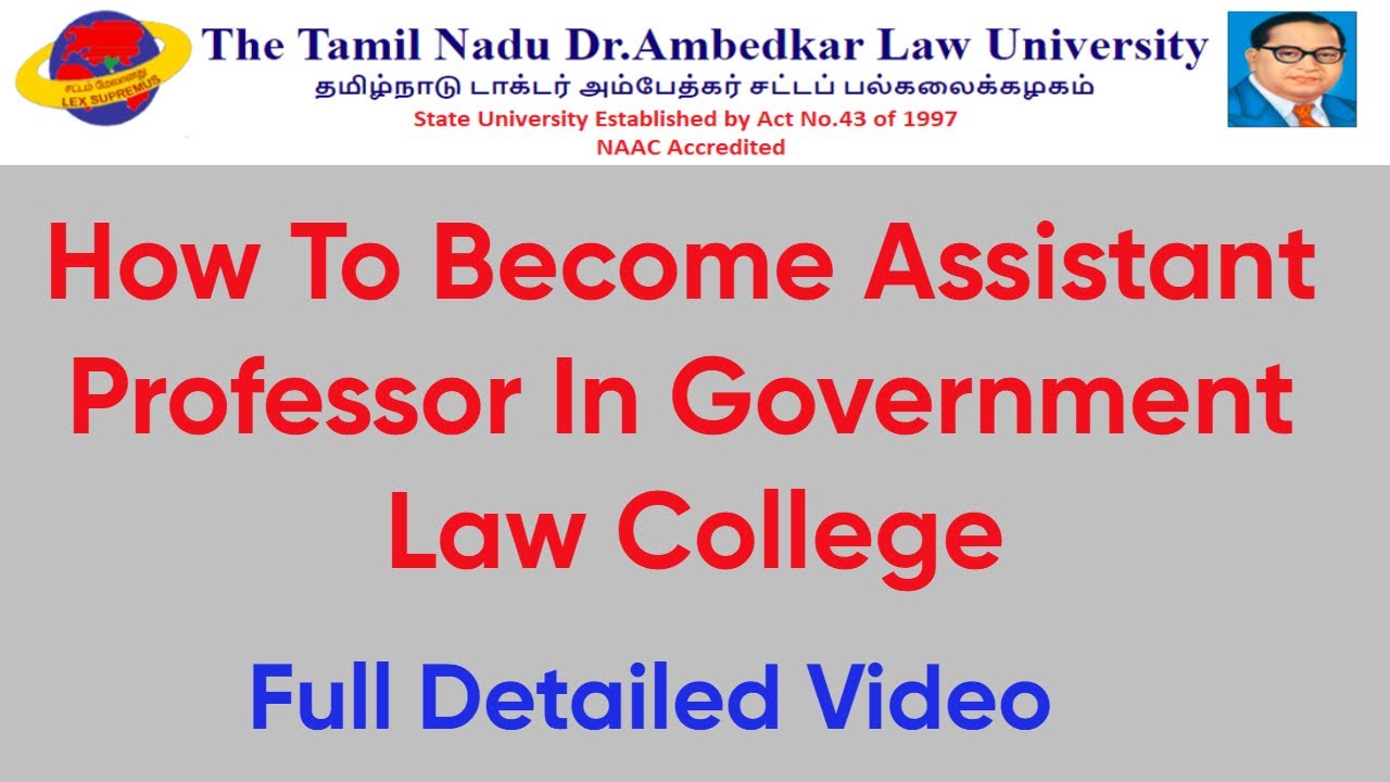 How To Become Assistant Professor In Government Law College|சட்டக் கல்லூரியில்@GD LAW STUDIES
