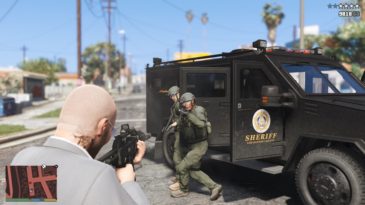 GTA 5 Grove Street Rampage + 10 Star Wanted Level Escape [R.D.E. 4.1.3]