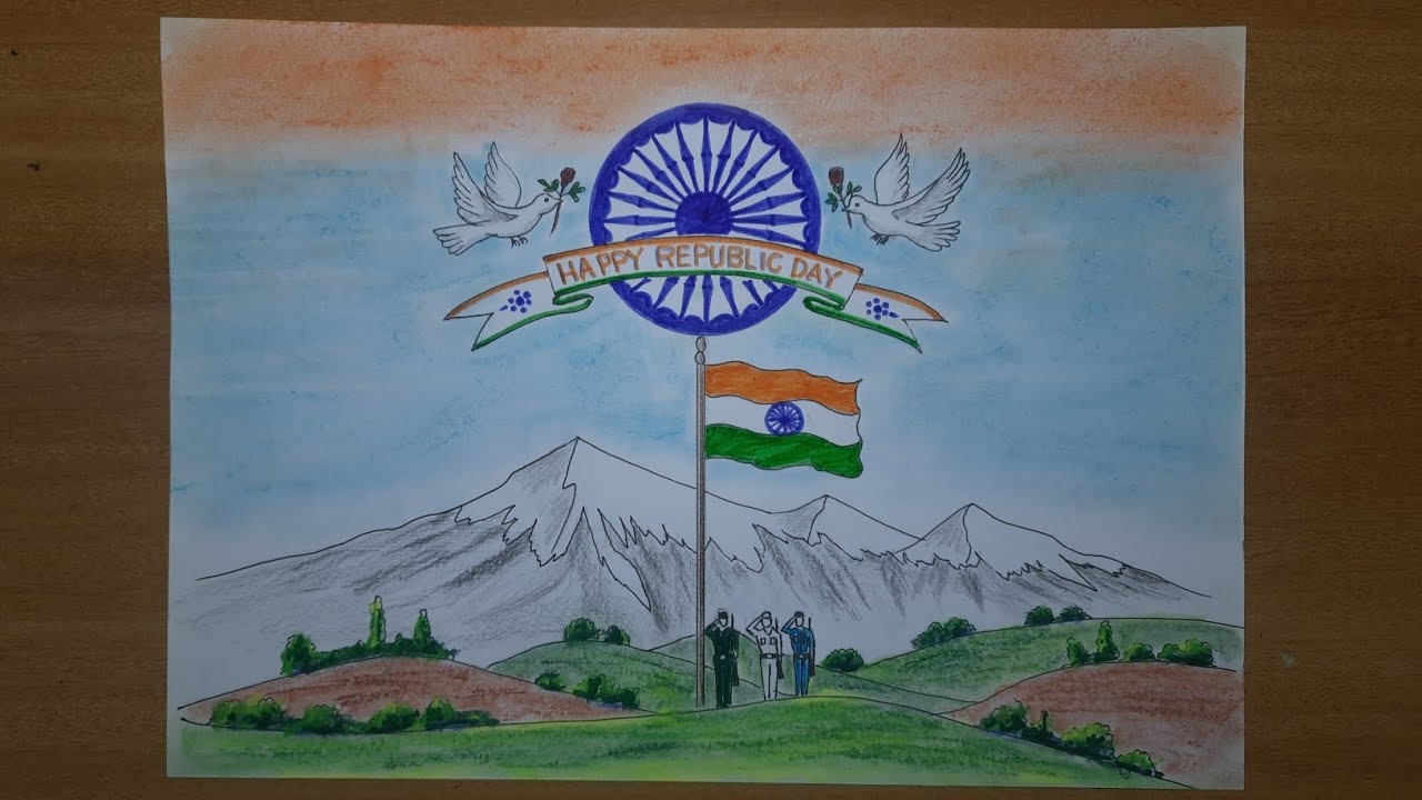 Republic Day Drawing | Happy Republic Day Drawing | Republic Day Poster Drawing |#republicdaydrawing