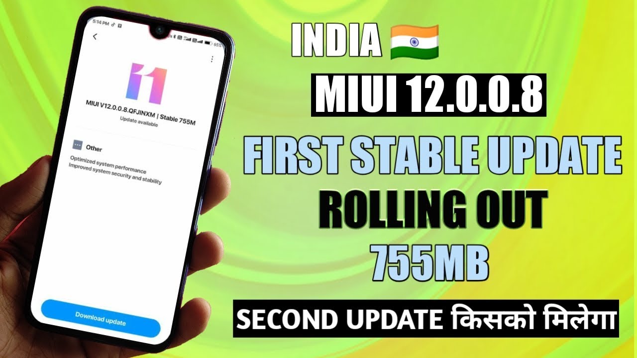 MIUI 12.0.0.8 First India Stable Update Roling Out | MIUI 12 India Stable Update