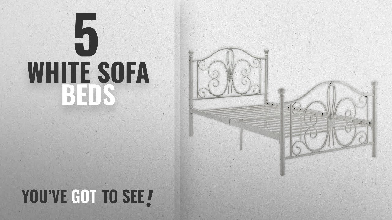 Top 10 White Sofa Beds [2018]: DHP Bombay Metal Bed Frame, Vintage Design and Includes Metal Slats,