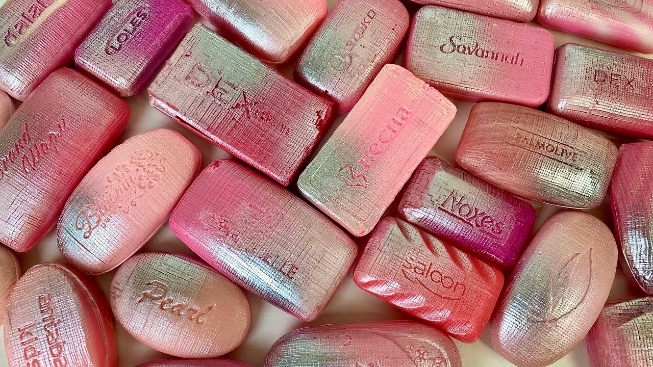 ⭐ASMR ⭐ Carving Pink soap cubes. Cutting soap. More satisfying video.