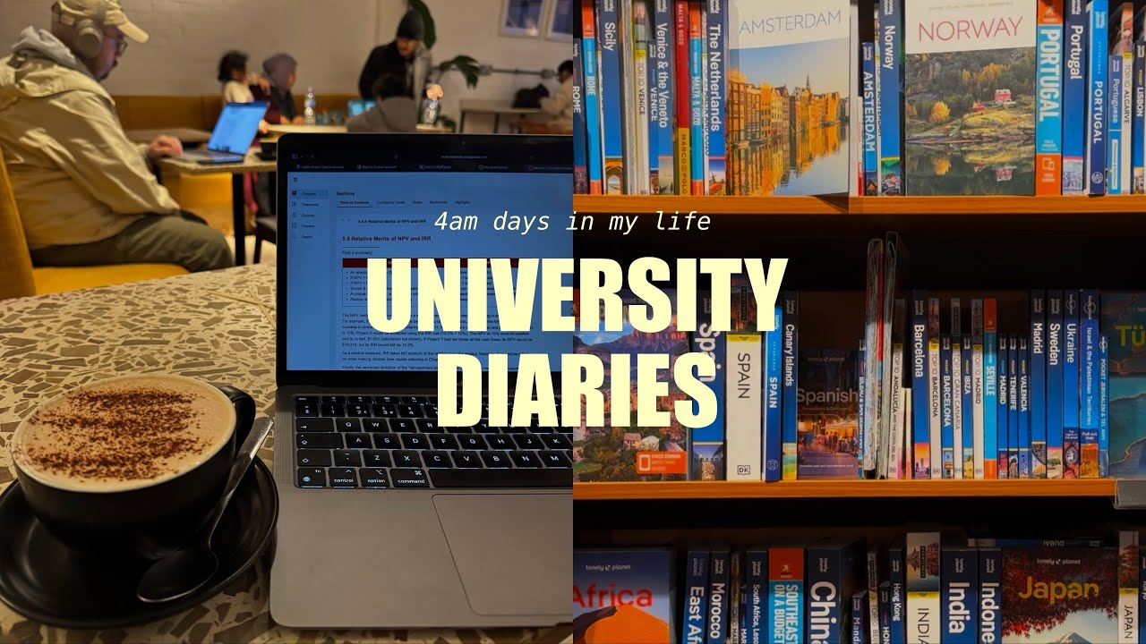 4AM morning routine📚café study, lectures, productive week in my life📖🎧