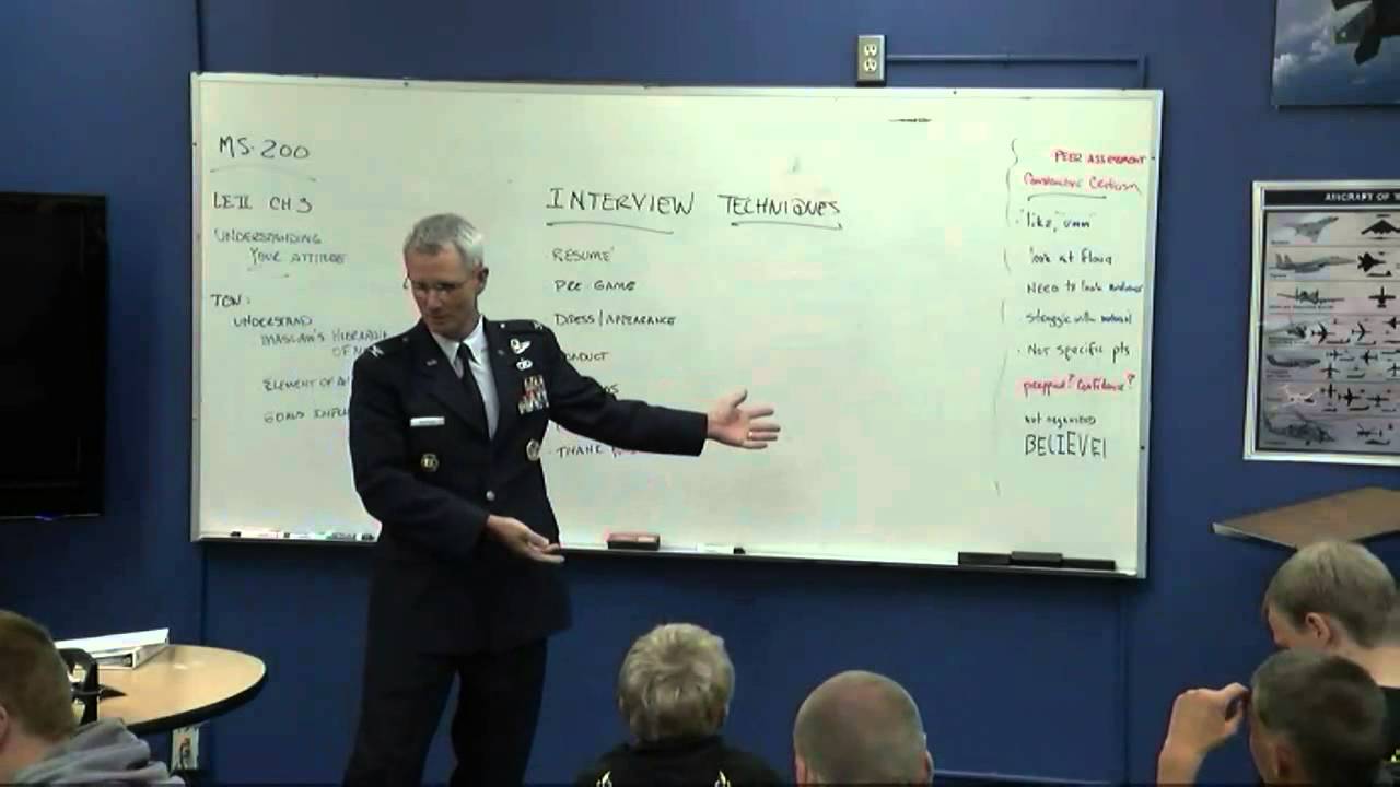 PrescottJROTC Col Peeples teaches Interview Skills